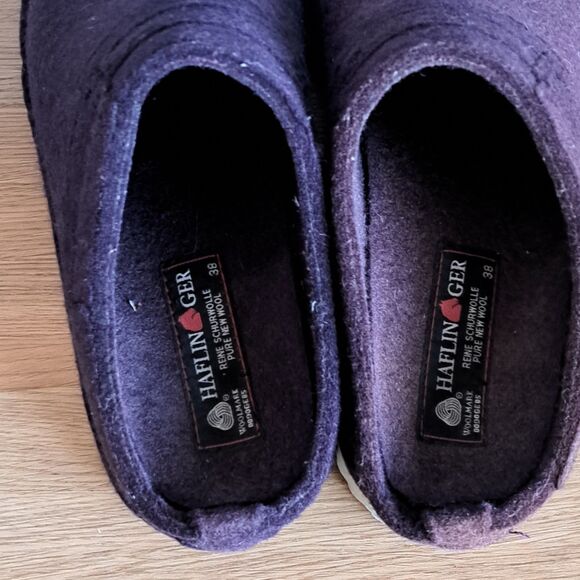 Haflinger Women’s 38 7  Wool Clogs Slippers Purple Slip-On Round Toe Shoes - Picture 12 of 13